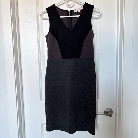 LOFT Dresses & Skirts - Ann Taylor LOFT Petites Colorblock V-Neck Form Fitting Dress Size 00P